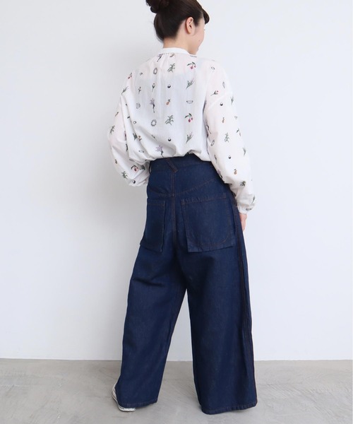 l'atelier du savon（アトリエドサボン）の「●リネンデニム　ハウスコインポケット　パンツ（デニムパンツ・レディース・ネイビー/ブルー・FREE）」の13枚目の写真