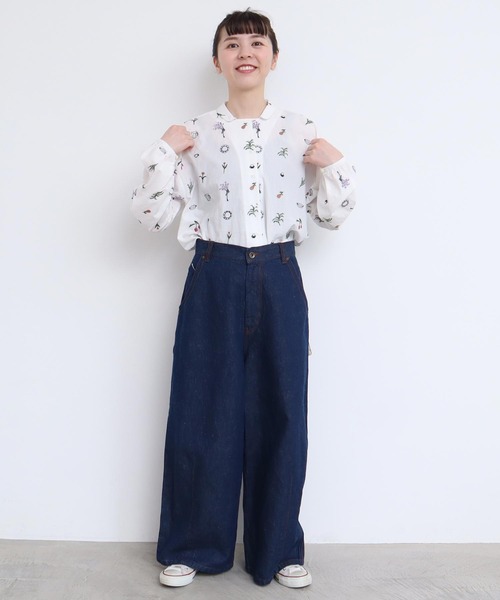 l'atelier du savon（アトリエドサボン）の「●リネンデニム　ハウスコインポケット　パンツ（デニムパンツ・レディース・ネイビー/ブルー・FREE）」の15枚目の写真