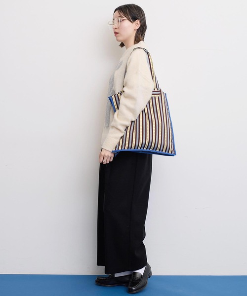 【セール】●BETTER BUTTER STRIPE トートバッグ（トートバッグ）｜I am I in fact...（アイアムアイインファクト）
