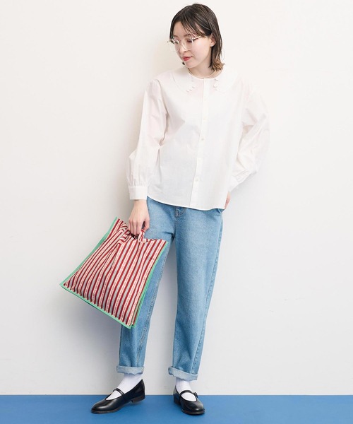 【セール】●BETTER BUTTER STRIPE トートバッグ（トートバッグ）｜I am I in fact...（アイアムアイインファクト）