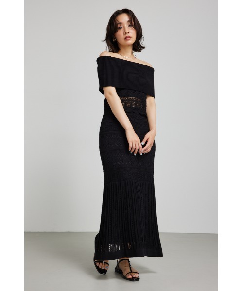 rienda(リエンダ)の「クロシェマーメイドニットスカート マーメイドスカート(スカート・レディース・ホワイト/ブラック/ブルー・FREE)」の4枚目の写真