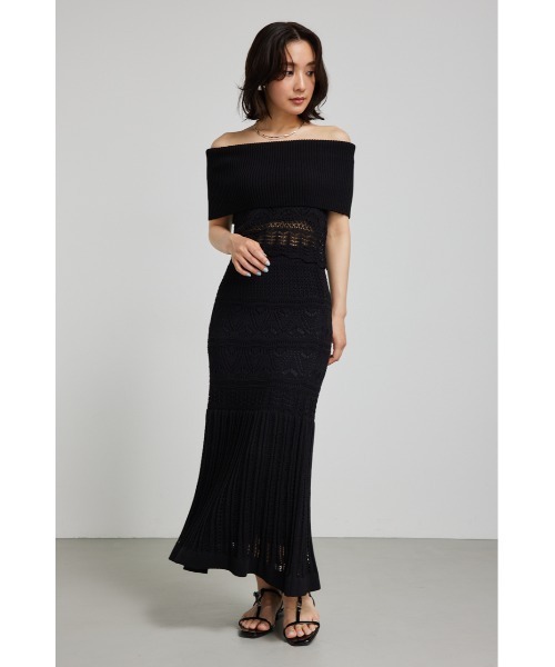 rienda(リエンダ)の「クロシェマーメイドニットスカート マーメイドスカート(スカート・レディース・ホワイト/ブラック/ブルー・FREE)」の5枚目の写真