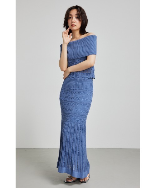 rienda(リエンダ)の「クロシェマーメイドニットスカート マーメイドスカート(スカート・レディース・ホワイト/ブラック/ブルー・FREE)」の9枚目の写真