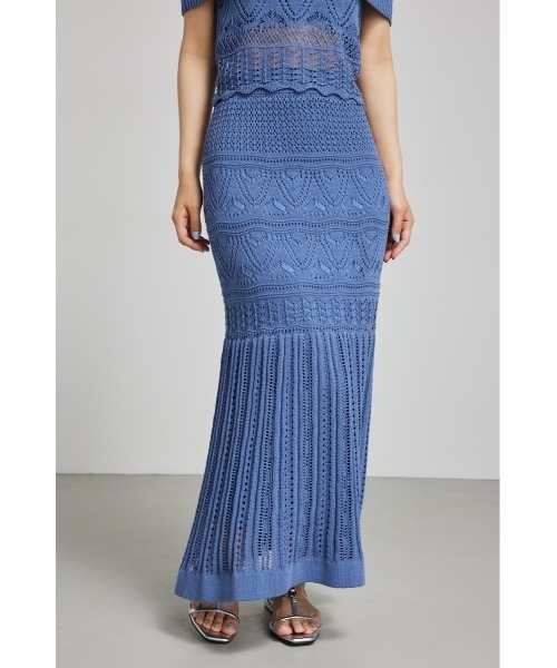 rienda(リエンダ)の「クロシェマーメイドニットスカート マーメイドスカート(スカート・レディース・ホワイト/ブラック/ブルー・FREE)」の10枚目の写真