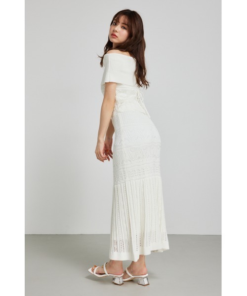 rienda(リエンダ)の「クロシェマーメイドニットスカート マーメイドスカート(スカート・レディース・ホワイト/ブラック/ブルー・FREE)」の13枚目の写真