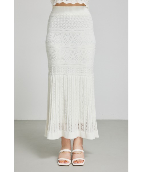 rienda(リエンダ)の「クロシェマーメイドニットスカート マーメイドスカート(スカート・レディース・ホワイト/ブラック/ブルー・FREE)」の14枚目の写真