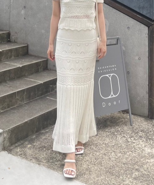 rienda(リエンダ)の「クロシェマーメイドニットスカート マーメイドスカート(スカート・レディース・ホワイト/ブラック/ブルー・FREE)」の22枚目の写真