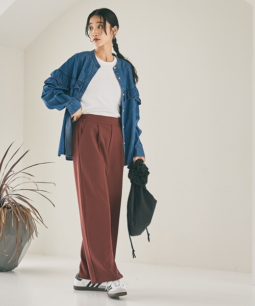 パンツ CowentGone CAMBIO(カンビオ)】Silky Denim Balloon Pants デニムバルーン