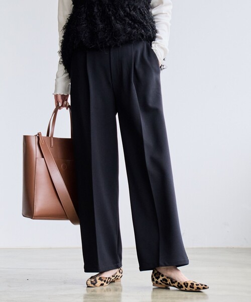 coen（コーエン）の「イージービューティーワイドパンツ（WEB限定サイズ）（スラックス・レディース・ダークグレー/ブラウン/ベージュ/ブラック/ロイヤルブルー・S/M/L/XL）」の22枚目の写真