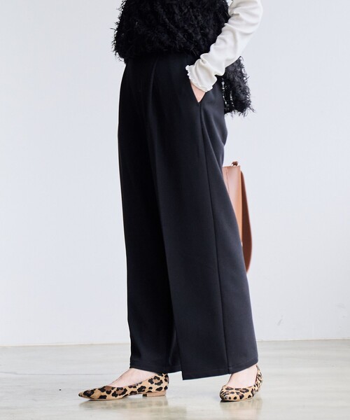 coen（コーエン）の「イージービューティーワイドパンツ（WEB限定サイズ）（スラックス・レディース・ダークグレー/ブラウン/ベージュ/ブラック/ロイヤルブルー・S/M/L/XL）」の21枚目の写真