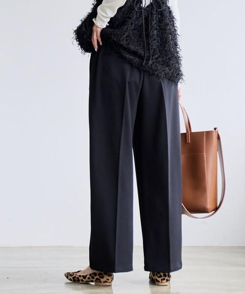 coen（コーエン）の「イージービューティーワイドパンツ（WEB限定サイズ）（スラックス・レディース・ダークグレー/ブラウン/ベージュ/ブラック/ロイヤルブルー・S/M/L/XL）」の20枚目の写真