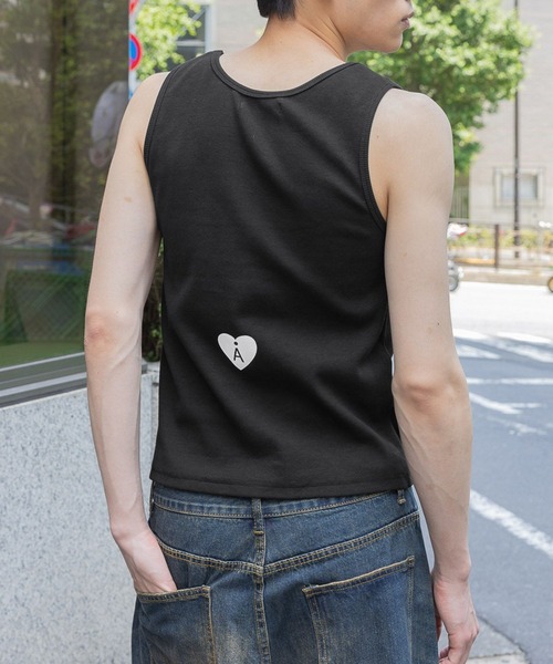 ALAND（エーランド）の「【UNISEX】ALAND／バックハートリブタンク（タンクトップ・レディース・ホワイト/ブラック/ブラウン・MEDIUM/SMALL）」の2枚目の写真