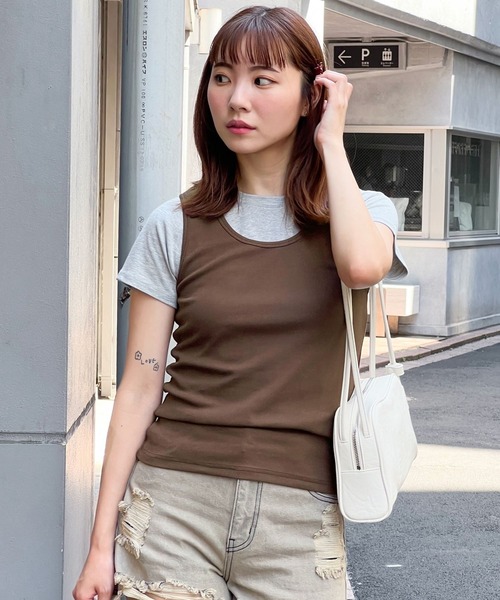 ALAND（エーランド）の「【UNISEX】ALAND／バックハートリブタンク（タンクトップ・レディース・ホワイト/ブラック/ブラウン・MEDIUM/SMALL）」の18枚目の写真