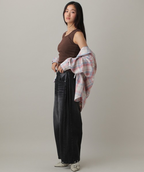 ALAND（エーランド）の「【UNISEX】ALAND／バックハートリブタンク（タンクトップ・レディース・ホワイト/ブラック/ブラウン・MEDIUM/SMALL）」の13枚目の写真