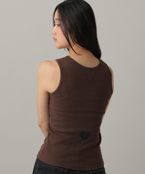 ALAND（エーランド）の「【UNISEX】ALAND／バックハートリブタンク（タンクトップ・レディース・ホワイト/ブラック/ブラウン・MEDIUM/SMALL）」の10枚目の写真