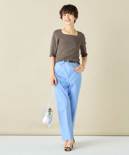 NOLLEY’S(ノーリーズ)の「《手洗い可能》総針2WAY Vネックプルオーバーニット(ニット/セーター・レディース・ベビーピンク/ブラウン/レッド/ブラック・38)」の14枚目の写真