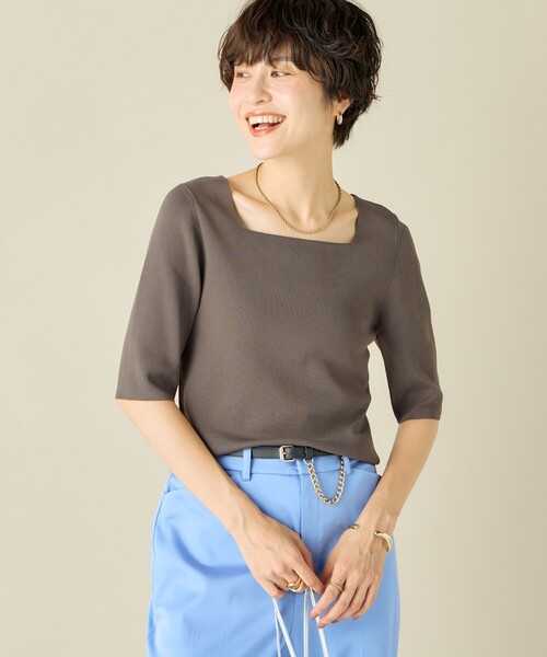 NOLLEY’S(ノーリーズ)の「《手洗い可能》総針2WAY Vネックプルオーバーニット(ニット/セーター・レディース・ベビーピンク/ブラウン/レッド/ブラック・38)」の17枚目の写真
