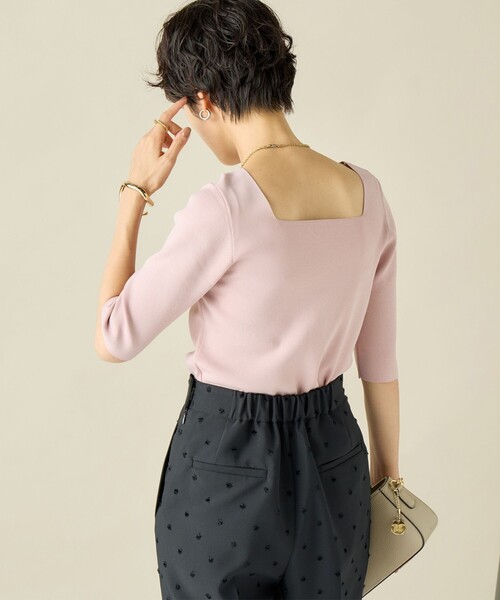 NOLLEY’S(ノーリーズ)の「《手洗い可能》総針2WAY Vネックプルオーバーニット(ニット/セーター・レディース・ベビーピンク/ブラウン/レッド/ブラック・38)」の22枚目の写真
