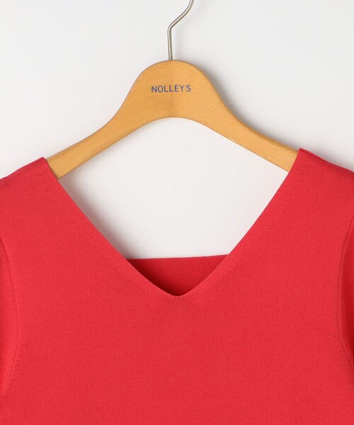 NOLLEY’S(ノーリーズ)の「《手洗い可能》総針2WAY Vネックプルオーバーニット(ニット/セーター・レディース・ベビーピンク/ブラウン/レッド/ブラック・38)」の5枚目の写真