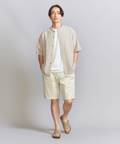BEAUTY&YOUTH UNITED ARROWS(ビューティーアンドユースユナイテッドアローズ)の「シアサッカー バンドカラー フォルムシャツ(シャツ/ブラウス・メンズ・ナチュラル/ダークブラウン・S/M/L/XL)」の8枚目の写真