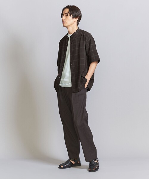 BEAUTY&YOUTH UNITED ARROWS(ビューティーアンドユースユナイテッドアローズ)の「シアサッカー バンドカラー フォルムシャツ(シャツ/ブラウス・メンズ・ナチュラル/ダークブラウン・S/M/L/XL)」の7枚目の写真