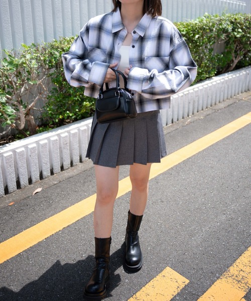 WEGO(ウィゴー)の「WEGO/オンブレチェックショートシャツ(シャツ/ブラウス・レディース・ホワイト系その他2/ブラック系その他2・FREE)」の3枚目の写真