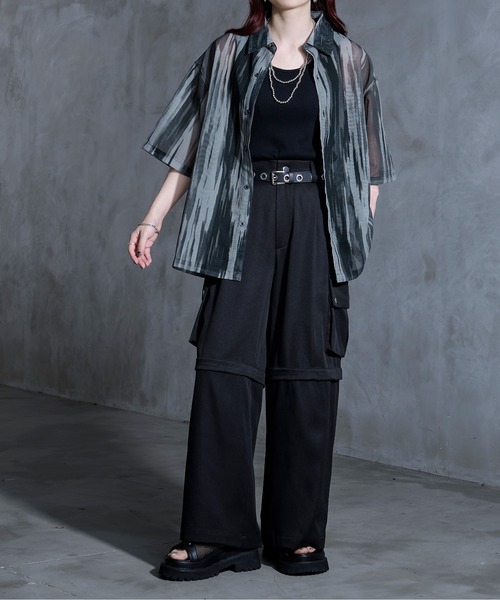 Ellno Loset（エルノロゼット）の「ニュアンス柄メッシュシャツ（シャツ/ブラウス・メンズ・ブラック系その他/ブラック・LARGE/MEDIUM/SMALL）」の22枚目の写真