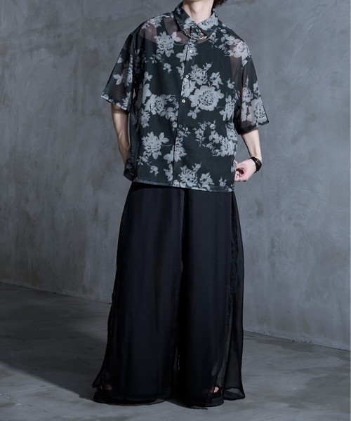 Ellno Loset（エルノロゼット）の「ニュアンス柄メッシュシャツ