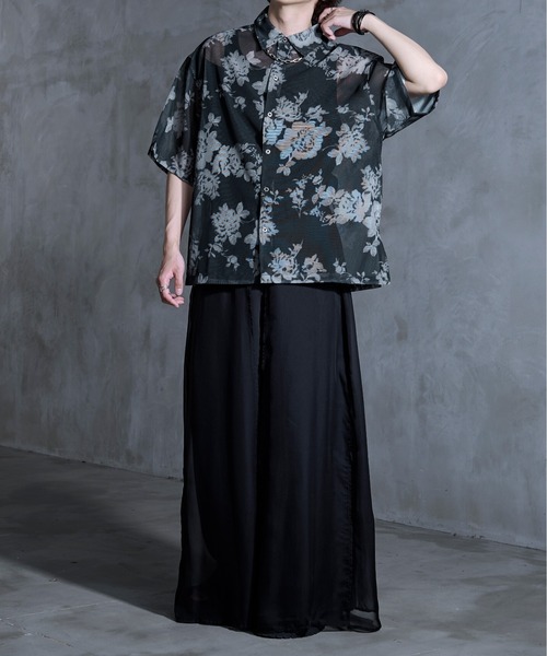 Ellno Loset（エルノロゼット）の「ニュアンス柄メッシュシャツ（シャツ/ブラウス・メンズ・ブラック系その他/ブラック・LARGE/MEDIUM/SMALL）」の6枚目の写真