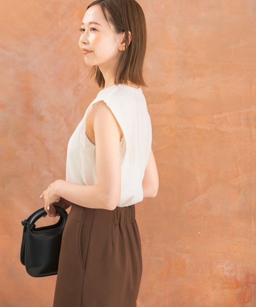 URBAN RESEARCH ROSSO WOMEN（アーバンリサーチ　ロッソ）の「ラメチュールタンクトップ（タンクトップ・レディース・オフホワイト/ブラウン・FREE）」の8枚目の写真