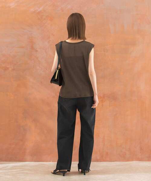 URBAN RESEARCH ROSSO WOMEN（アーバンリサーチ　ロッソ）の「ラメチュールタンクトップ（タンクトップ・レディース・オフホワイト/ブラウン・FREE）」の5枚目の写真