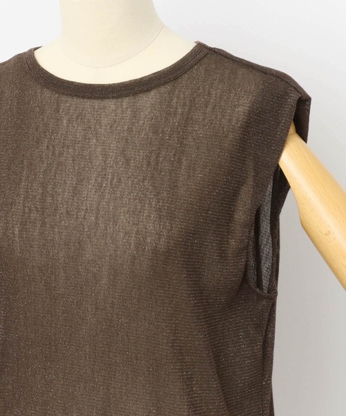 URBAN RESEARCH ROSSO WOMEN（アーバンリサーチ　ロッソ）の「ラメチュールタンクトップ（タンクトップ・レディース・オフホワイト/ブラウン・FREE）」の19枚目の写真