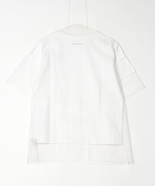 atONE(アットワン)の「ロゴT×チュールTコンパクトアンサンブル(Tシャツ/カットソー・レディース・オフホワイト/ホワイト×ブラック・F)」の3枚目の写真