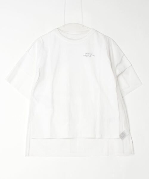 atONE(アットワン)の「ロゴT×チュールTコンパクトアンサンブル(Tシャツ/カットソー・レディース・オフホワイト/ホワイト×ブラック・F)」の10枚目の写真