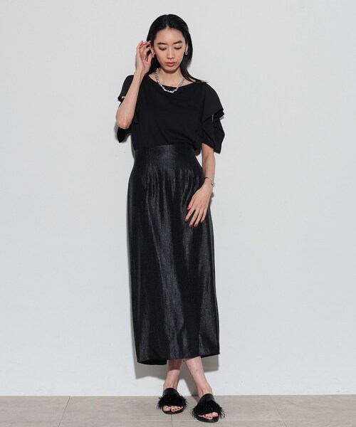 GALLEST（ギャレスト）の「ハンカチーフスリーブTシャツ（Tシャツ/カットソー・レディース・ダークグレー/ホワイト/ブラック・38）」の10枚目の写真