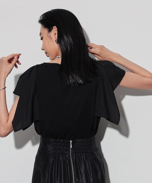 GALLEST（ギャレスト）の「ハンカチーフスリーブTシャツ（Tシャツ/カットソー・レディース・ダークグレー/ホワイト/ブラック・38）」の14枚目の写真