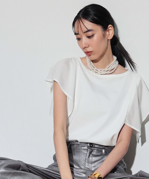 GALLEST（ギャレスト）の「ハンカチーフスリーブTシャツ（Tシャツ/カットソー・レディース・ダークグレー/ホワイト/ブラック・38）」の15枚目の写真