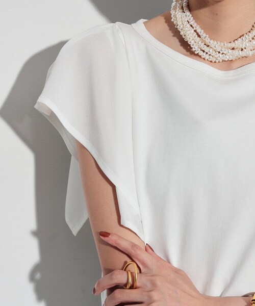 GALLEST（ギャレスト）の「ハンカチーフスリーブTシャツ（Tシャツ/カットソー・レディース・ダークグレー/ホワイト/ブラック・38）」の17枚目の写真