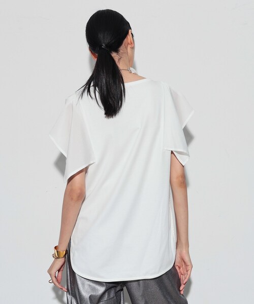 GALLEST（ギャレスト）の「ハンカチーフスリーブTシャツ（Tシャツ/カットソー・レディース・ダークグレー/ホワイト/ブラック・38）」の19枚目の写真