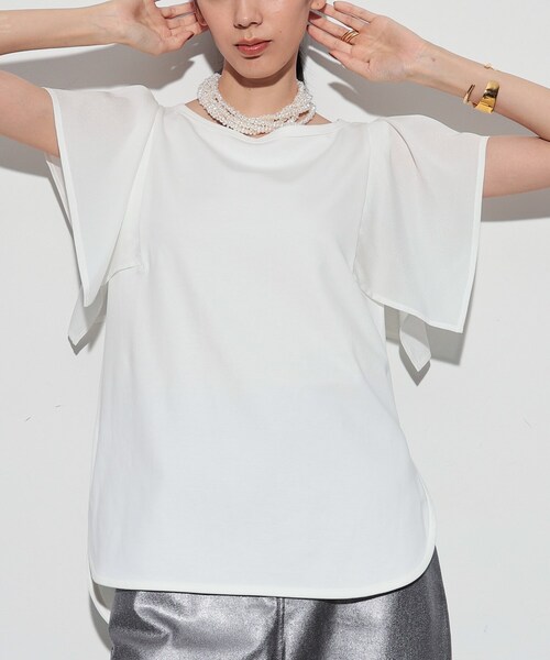 GALLEST（ギャレスト）の「ハンカチーフスリーブTシャツ（Tシャツ/カットソー・レディース・ダークグレー/ホワイト/ブラック・38）」の20枚目の写真