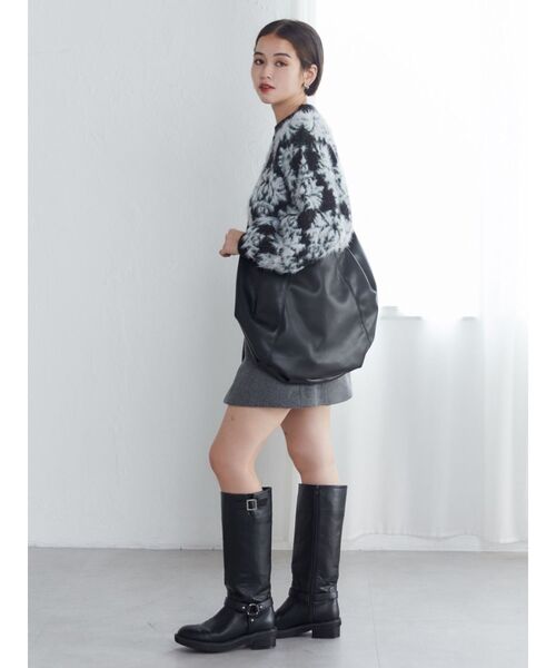 MURUA（ムルーア）の「ラウンドフェイクレザーバッグ（ハンドバッグ・レディース・ブラウン/ブラック/グレー・FREE）」の8枚目の写真