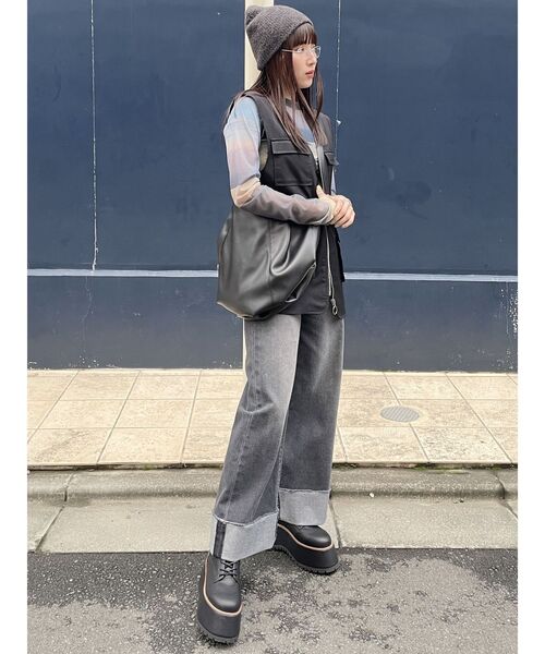 MURUA（ムルーア）の「ラウンドフェイクレザーバッグ（ハンドバッグ・レディース・ブラウン/ブラック/グレー・FREE）」の15枚目の写真