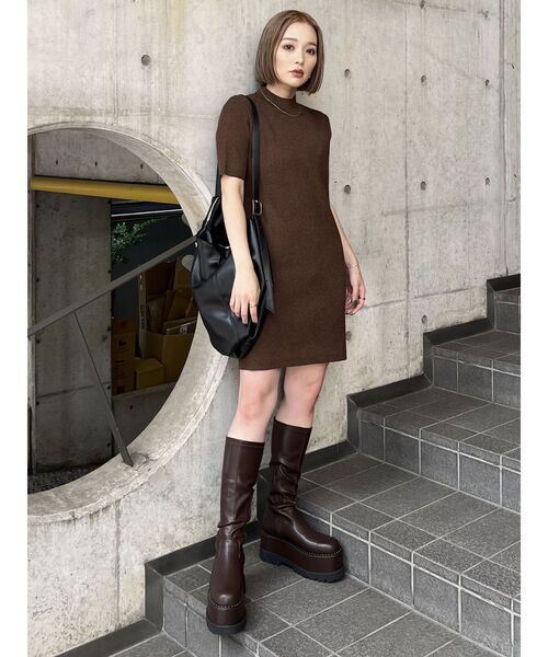 MURUA（ムルーア）の「ラウンドフェイクレザーバッグ（ハンドバッグ・レディース・ブラウン/ブラック/グレー・FREE）」の21枚目の写真