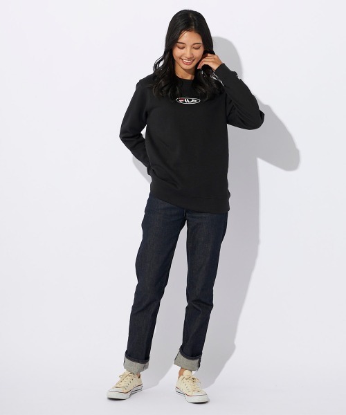 FILA（フィラ）の「クルーネックスウェット（スウェット・レディース・ダークグリーン/ブラック/杢グレー・MEDIUM/LARGE/X-LARGE）」の4枚目の写真