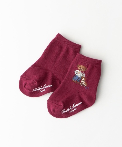 POLO RALPH LAUREN（ポロ ラルフ ローレン）の「POLO RALPH LAUREN Layette 足底滑り止め付き アランアイルベア ベビーソックス 04883175（ベビーシューズ/ベビーソックス・キッズ・ローズ/オフホワイト/ベージュ・11-13cm/9-11cm）」の3枚目の写真