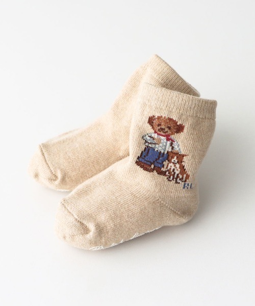 POLO RALPH LAUREN（ポロ ラルフ ローレン）の「POLO RALPH LAUREN Layette 足底滑り止め付き アランアイルベア ベビーソックス 04883175（ベビーシューズ/ベビーソックス・キッズ・ローズ/オフホワイト/ベージュ・11-13cm/9-11cm）」の7枚目の写真