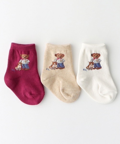 POLO RALPH LAUREN（ポロ ラルフ ローレン）の「POLO RALPH LAUREN Layette 足底滑り止め付き アランアイルベア ベビーソックス 04883175（ベビーシューズ/ベビーソックス・キッズ・ローズ/オフホワイト/ベージュ・11-13cm/9-11cm）」の8枚目の写真