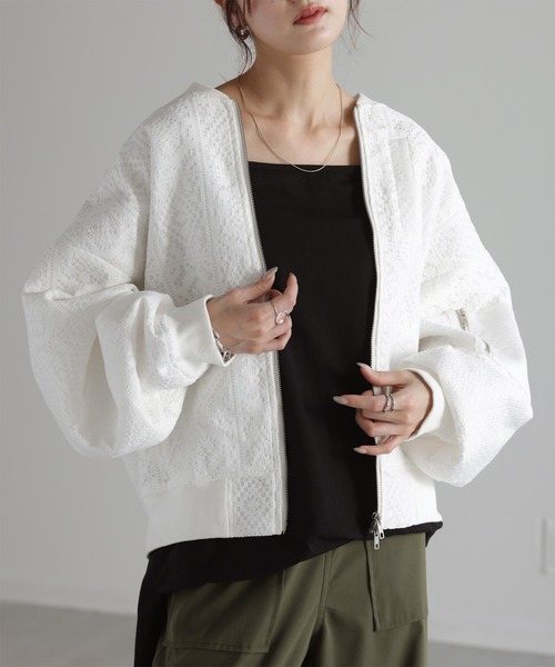 レースブルゾン（ブルゾン）｜HUG.U（ハグユー）のファッション通販