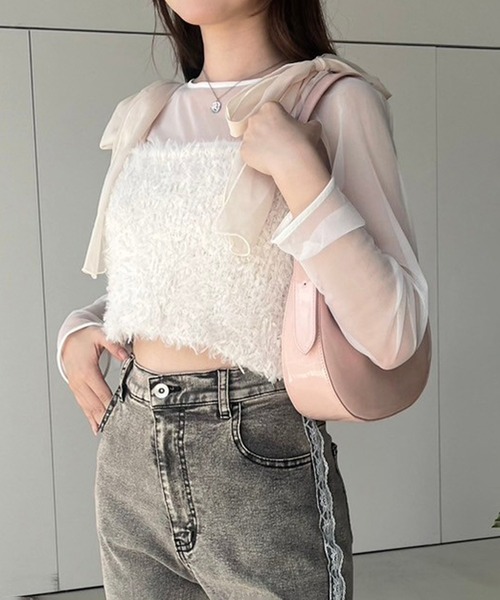 one after another NICE CLAUP（ワンアフターアナザーナイスクラップ）の「エンブレム付き/エナメルミニホーボーバッグ（ショルダーバッグ・レディース・ブラック/レッド/ピンク/アイボリー・FREE）」の22枚目の写真