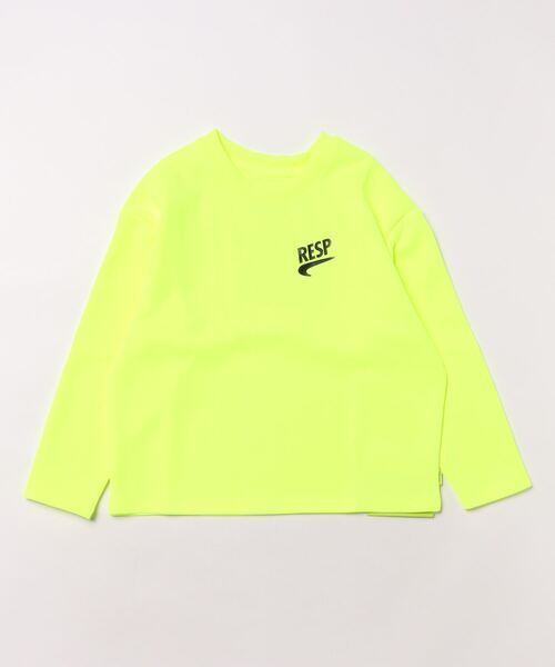 RE/SP(アールイーエスピー)の「RE/SP One Point L/S Tee / アールイーエスピー ワンポイントロングスリーブTシャツ(Tシャツ/カットソー・キッズ・ブラック/ライム・1/2/3/4)」の9枚目の写真
